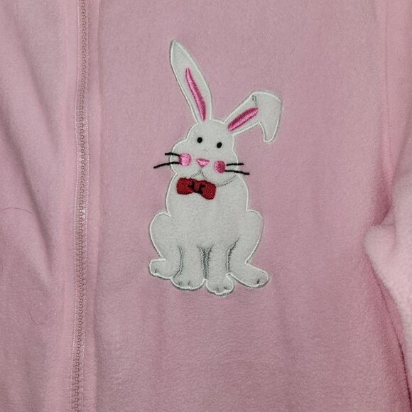 Nick & Nora Pink Bunny Onesie Pajamas With Feet M 2355 - Picture 3 of 7